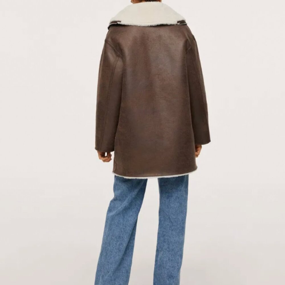 MANGO Reversible Faux Shearling-Lined Coat - Picture 3 of 10